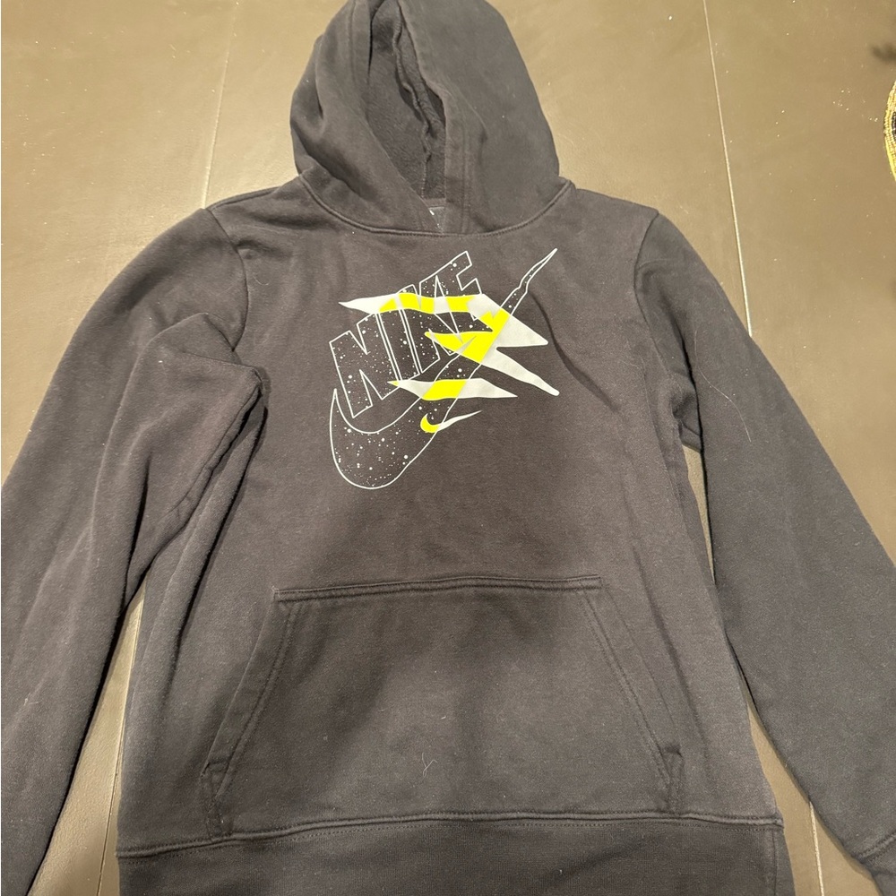 Nike Black Hoodie with Yellow Graphic